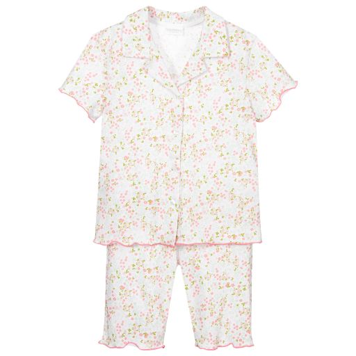 La Perla-Pyjama fleuri rose en coton | Childrensalon Outlet