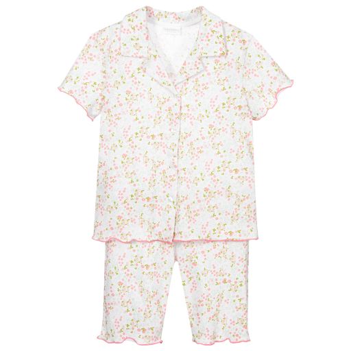 La Perla-Pink Floral Cotton Pyjamas | Childrensalon Outlet