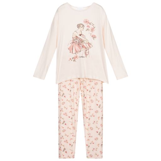 La Perla-Pink Modal Floral Pyjamas | Childrensalon Outlet