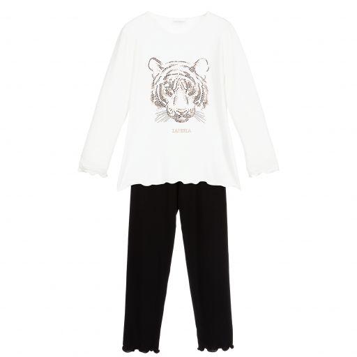 La Perla-White & Black Modal Pyjamas | Childrensalon Outlet