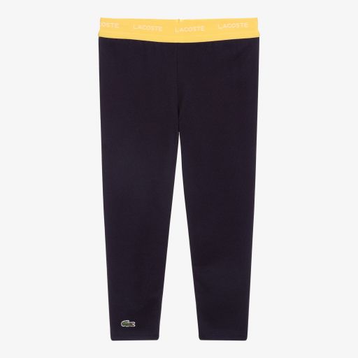 Lacoste-Blue Piqué Logo Leggings | Childrensalon Outlet