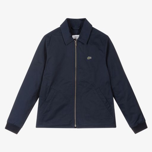 Lacoste-Boys Blue Cotton Jacket | Childrensalon Outlet