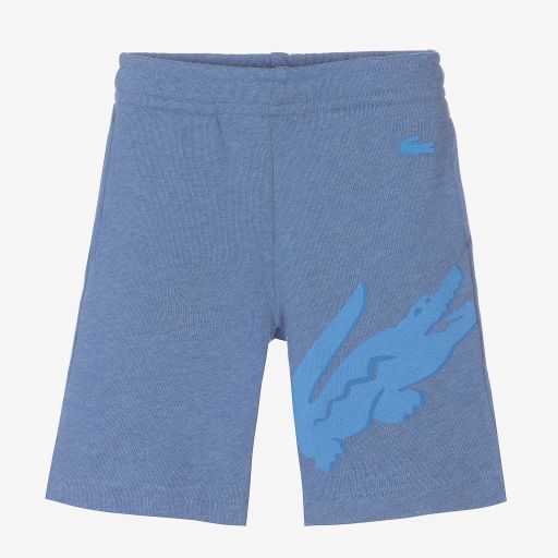 Lacoste-Boys Blue Crocodile Shorts | Childrensalon Outlet