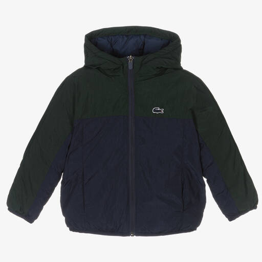 Lacoste-Boys Blue & Green Padded Jacket | Childrensalon Outlet