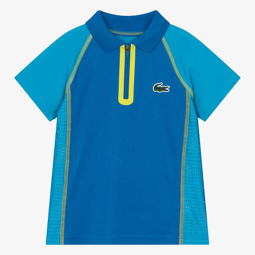 Lacoste-Boys Blue Sports Jersey Polo Shirt | Childrensalon Outlet