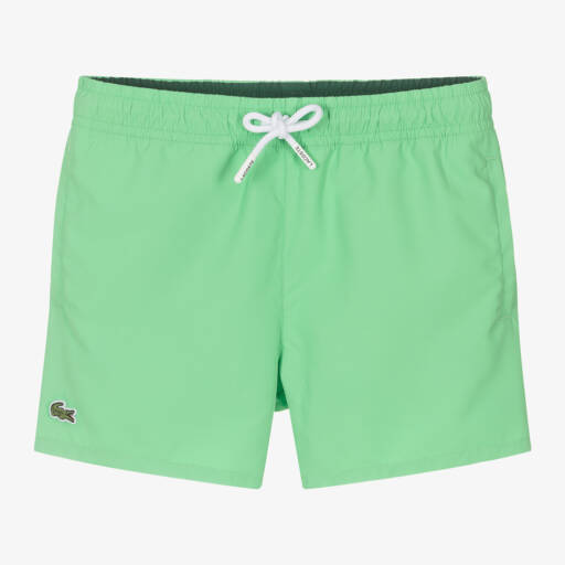 Lacoste-Boys Green Crocodile Swim Shorts | Childrensalon Outlet