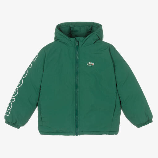 Lacoste-Boys Green Padded Jacket | Childrensalon Outlet