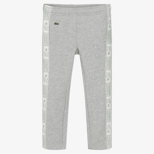 Lacoste-Boys Grey Cotton Joggers | Childrensalon Outlet