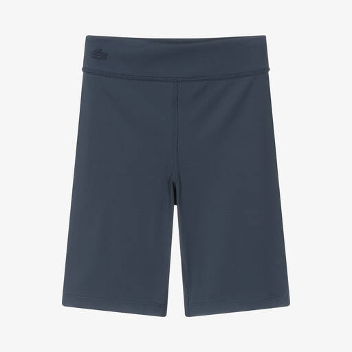 Lacoste-Girls Blue Logo Cycling Shorts | Childrensalon Outlet