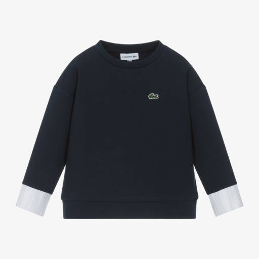 Lacoste-Girls Navy Jersey Sweatshirt | Childrensalon Outlet