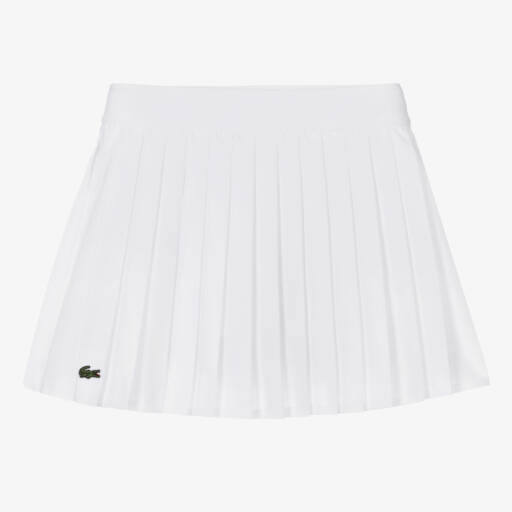 Lacoste-Girls White Pleated Tennis Skirt  | Childrensalon Outlet