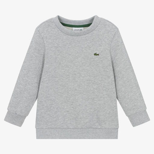 Lacoste-Grey Cotton Crocodile Sweatshirt | Childrensalon Outlet