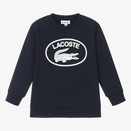 Lacoste-Navy Blue Cotton Jersey Sweatshirt | Childrensalon Outlet