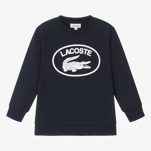 Lacoste-Navy Blue Cotton Jersey Sweatshirt | Childrensalon Outlet