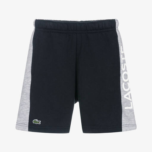 Lacoste-Navy Blue & Grey Stripe Shorts | Childrensalon Outlet