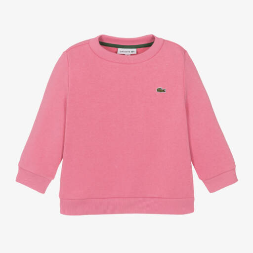 Lacoste-Розовый уютный хлопковый свитшот | Childrensalon Outlet