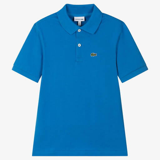 Lacoste-Teen Blue Cotton Crocodile Polo Shirt | Childrensalon Outlet