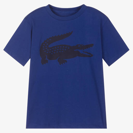 Lacoste Sport-Teen Boys Blue Logo T-Shirt | Childrensalon Outlet
