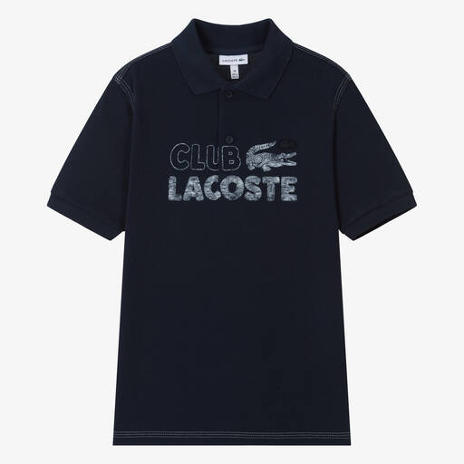 Lacoste-Teen Boys Blue Organic Cotton Polo Shirt | Childrensalon Outlet