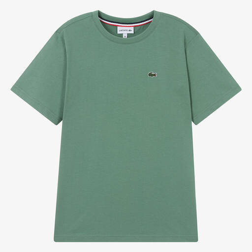 Lacoste-Teen Boys Green Cotton T-Shirt | Childrensalon Outlet