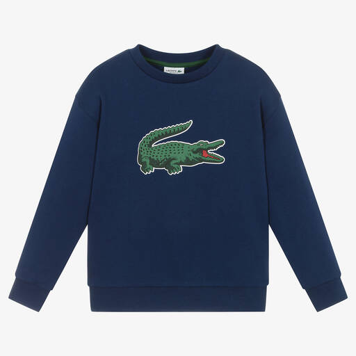 Lacoste-Teen Boys Navy Blue Cotton Sweatshirt | Childrensalon Outlet