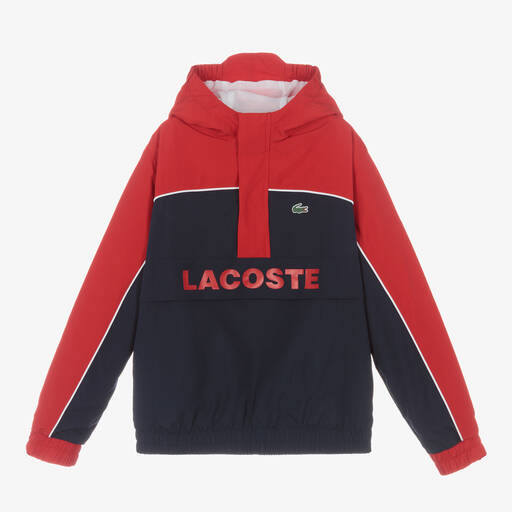 Lacoste-Blouson rouge bleu Ado garçon | Childrensalon Outlet