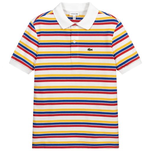 Lacoste-Teen Boys Striped Polo Shirt | Childrensalon Outlet