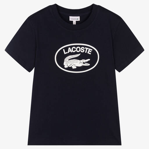 Lacoste-Navyblaues Teen Baumwoll-T-Shirt | Childrensalon Outlet