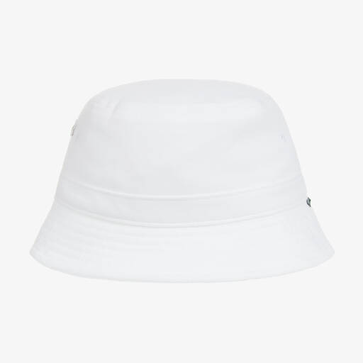 Lacoste-Bob blanc en coton | Childrensalon Outlet