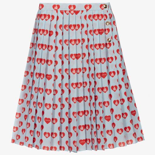 Lanvin-Blue & Red Heart Chiffon Skirt | Childrensalon Outlet