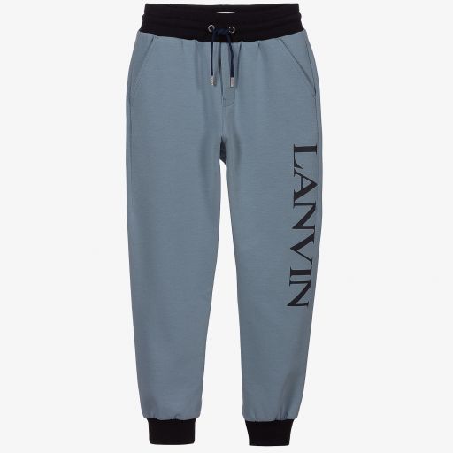 Lanvin-Boys Blue Cotton Joggers | Childrensalon Outlet