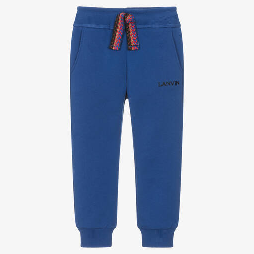 Lanvin-Boys Blue Organic Cotton Joggers | Childrensalon Outlet