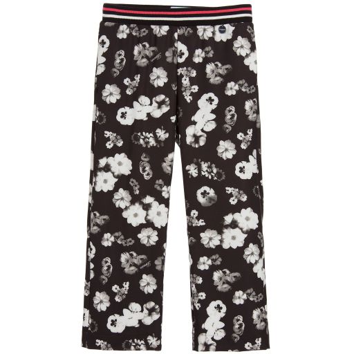 Lanvin-Girls Black Floral Trousers  | Childrensalon Outlet