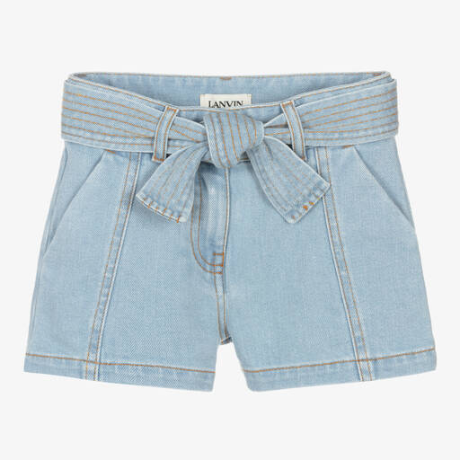 Lanvin-Girls Blue Denim Shorts | Childrensalon Outlet