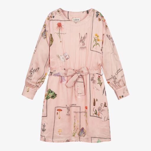 Lanvin-Girls Dusky Pink Viscose Dress | Childrensalon Outlet