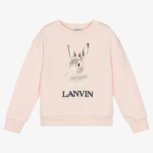 Lanvin-Розовый хлопковый свитер с кроликом  | Childrensalon Outlet