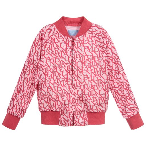 Lanvin-جاكيت بسحّاب ساتان لون زهري للبنات | Childrensalon Outlet
