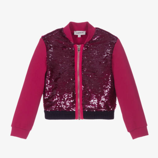 Lanvin-Girls Pink Sequin Milano Jacket | Childrensalon Outlet