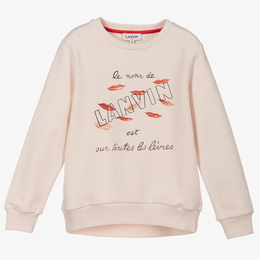 Lanvin-Sweat-shirt rose en coton biologique | Childrensalon Outlet