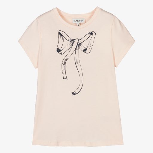 Lanvin-Pink Organic Cotton T-Shirt  | Childrensalon Outlet