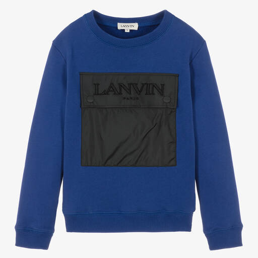 Lanvin-Sweat-shirt bleu Ado garçon | Childrensalon Outlet