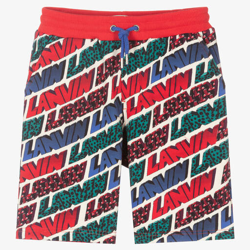 Lanvin-Teen Boys Blue & Red Shorts | Childrensalon Outlet