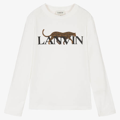 Lanvin-توب تينز ولادي قطن عضوي لون عاجي | Childrensalon Outlet