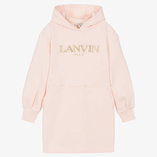 Lanvin-Teen Girls Pink Cotton Hoodie Dress | Childrensalon Outlet