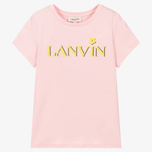 Lanvin-Teen Girls Pink Daisy Logo T-Shirt | Childrensalon Outlet