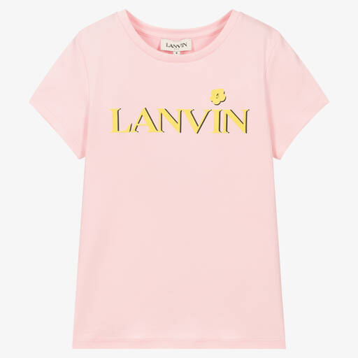 Lanvin-تيشيرت تينز بناتي قطن لون زهري | Childrensalon Outlet