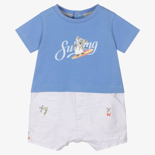 Lapin House-Baby Boys Blue Cotton Shortie | Childrensalon Outlet