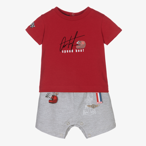 Lapin House-Baby Boys Red Top & Shorts Set | Childrensalon Outlet