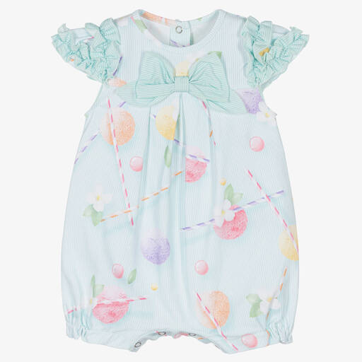 Lapin House-Baby Girls Green Cotton Floral Shortie | Childrensalon Outlet