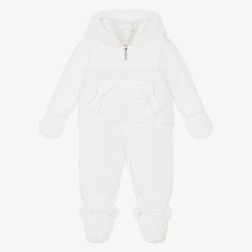 Lapin House-Baby Girls White Snowsuit | Childrensalon Outlet